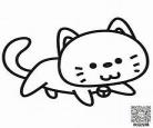 可爱小猫简笔画彩色